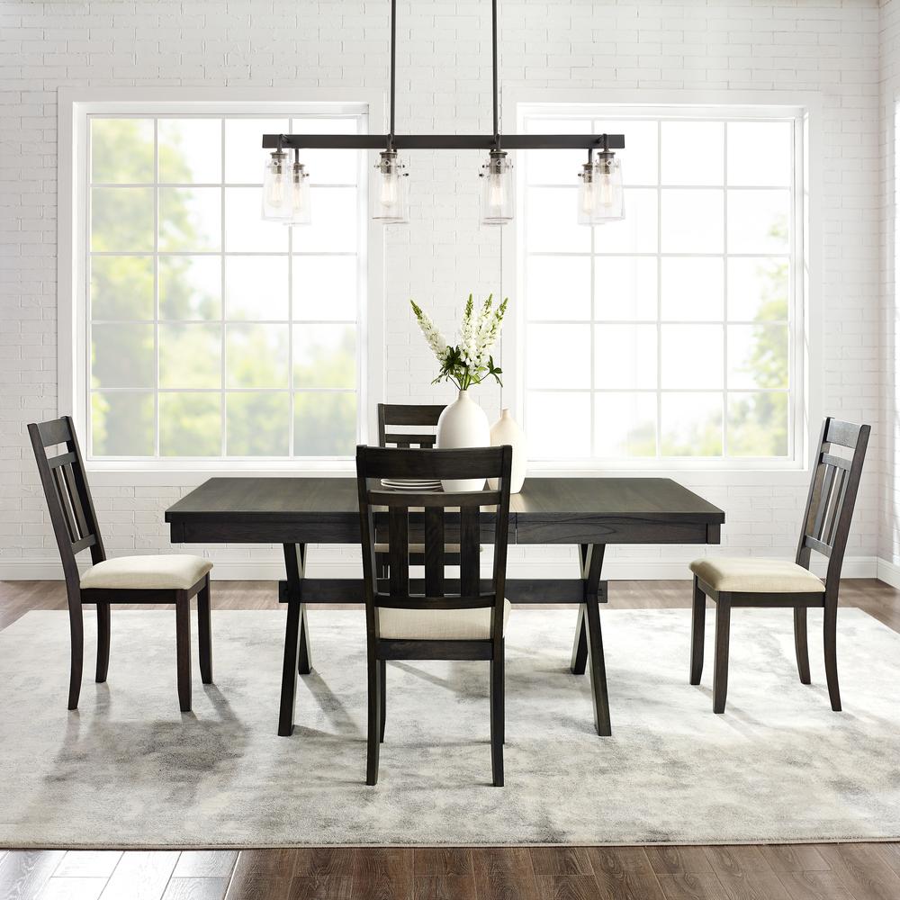 Hayden 5-Piece Dining Table Set For 4 – Table & 4 Slat Back Chairs
