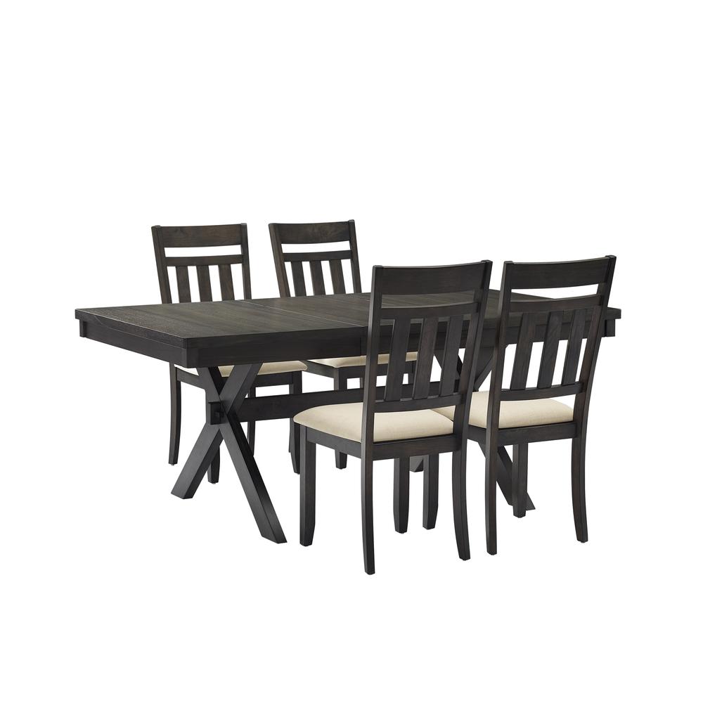 Hayden 5-Piece Dining Table Set For 4 – Table & 4 Slat Back Chairs