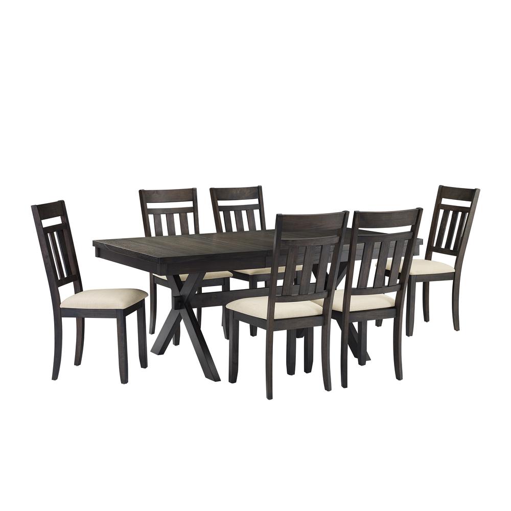 Hayden 7-Piece Dining Table Set For 6 – Table & 6 Slat Back Chairs