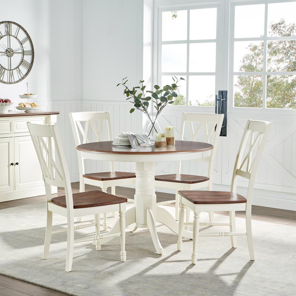 Shelby 5-Piece Round Dining Table Set For 4 – Table & 4 Chairs