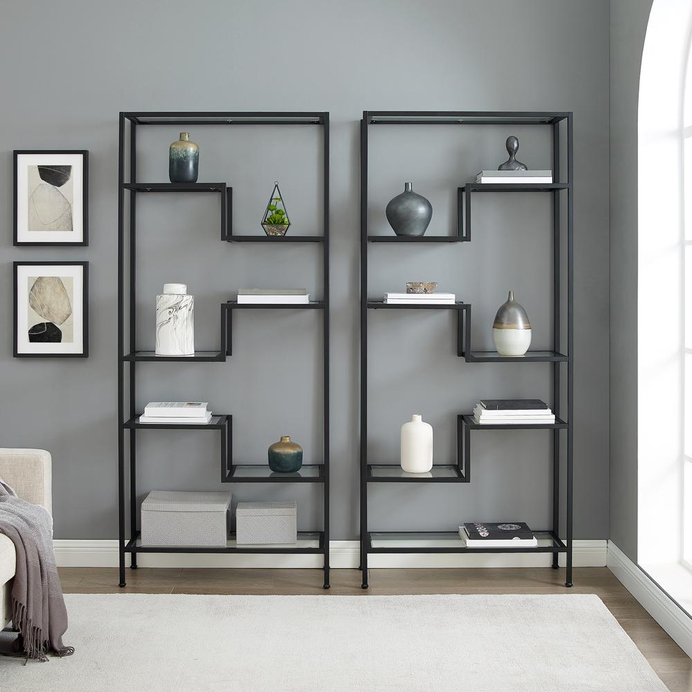 Sloane 2-Piece Etagere Bookcase Set – 2 Etageres