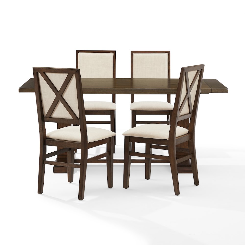 Joanna 5-Piece Dining Table Set For 4 – Table & 4 Upholstered Back Chairs