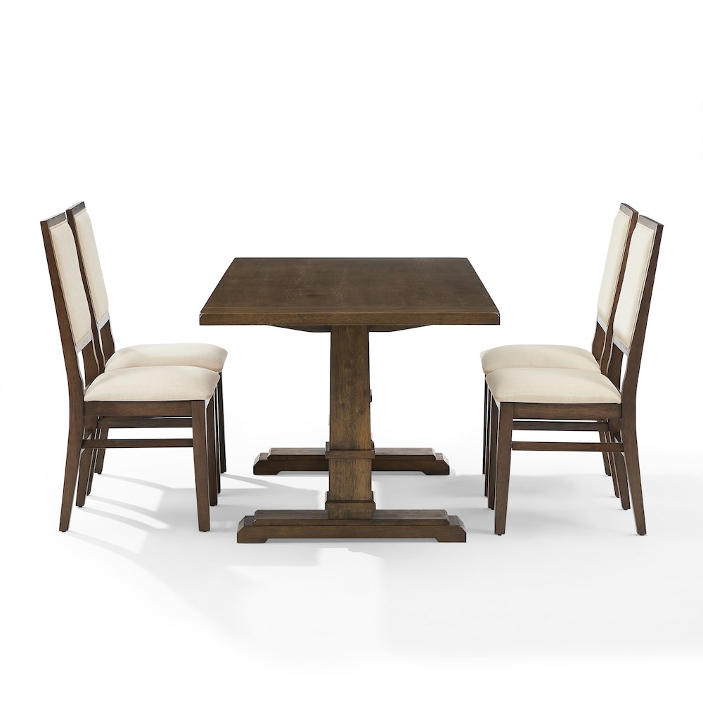 Joanna 5-Piece Dining Table Set For 4 – Table & 4 Upholstered Back Chairs