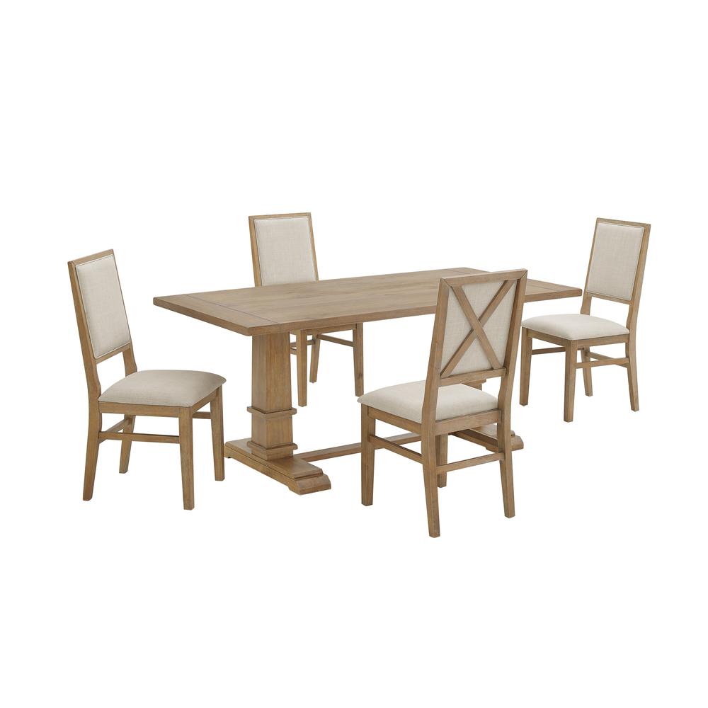 Joanna 5-Piece Dining Table Set For 4 – Table & 4 Upholstered Back Chairs