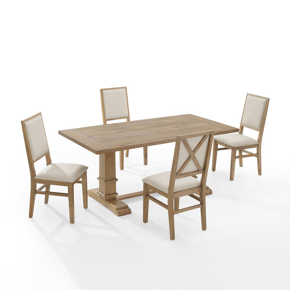 Joanna 5-Piece Dining Table Set For 4 – Table & 4 Upholstered Back Chairs