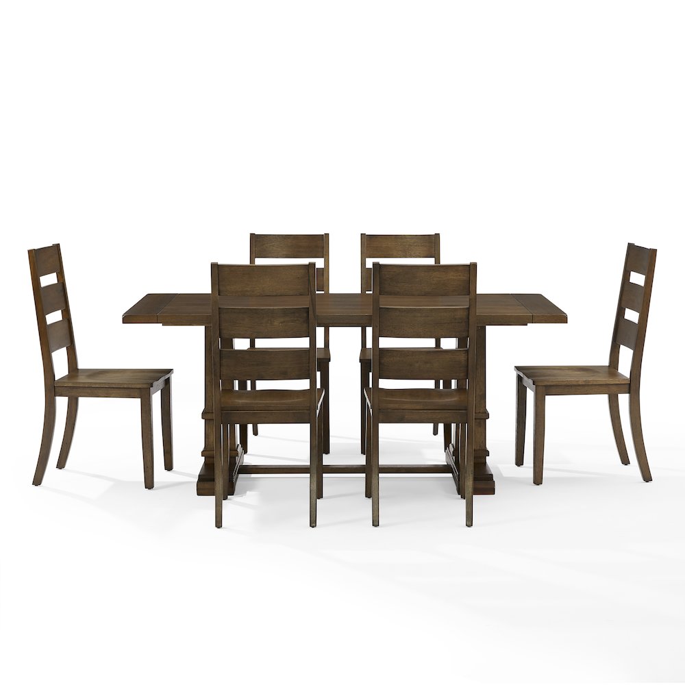 Joanna 7-Piece Dining Table Set For 6 – Table & 6 Ladder-Back Chairs
