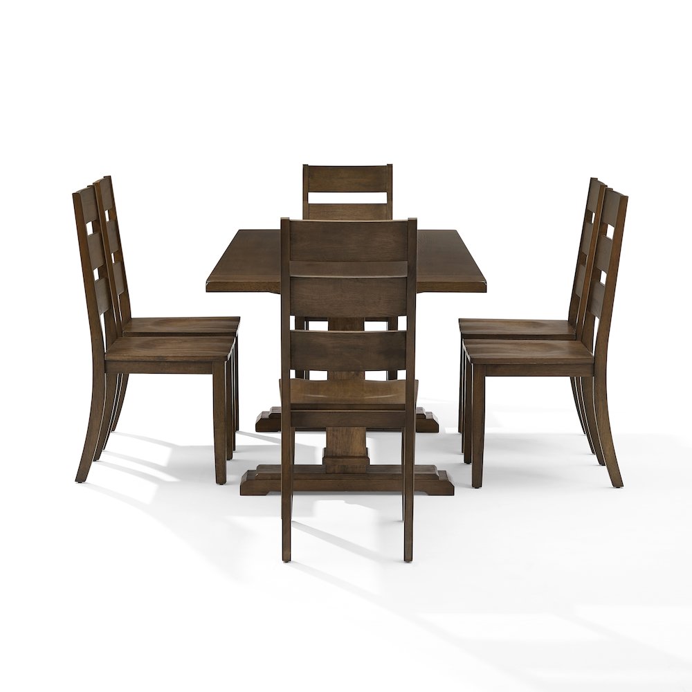 Joanna 7-Piece Dining Table Set For 6 – Table & 6 Ladder-Back Chairs