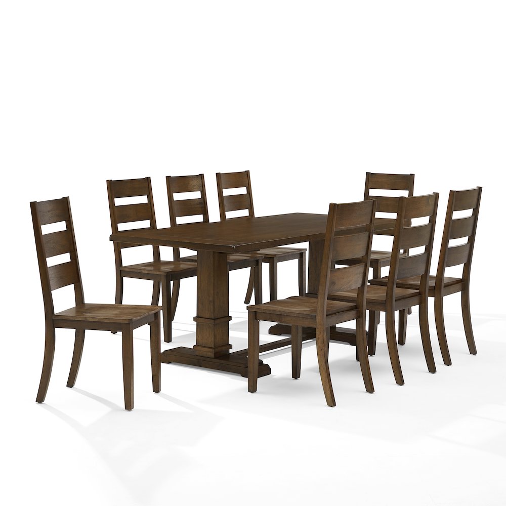 Joanna 9-Piece Dining Table Set For 8 – Table & 8 Ladder-Back Chairs