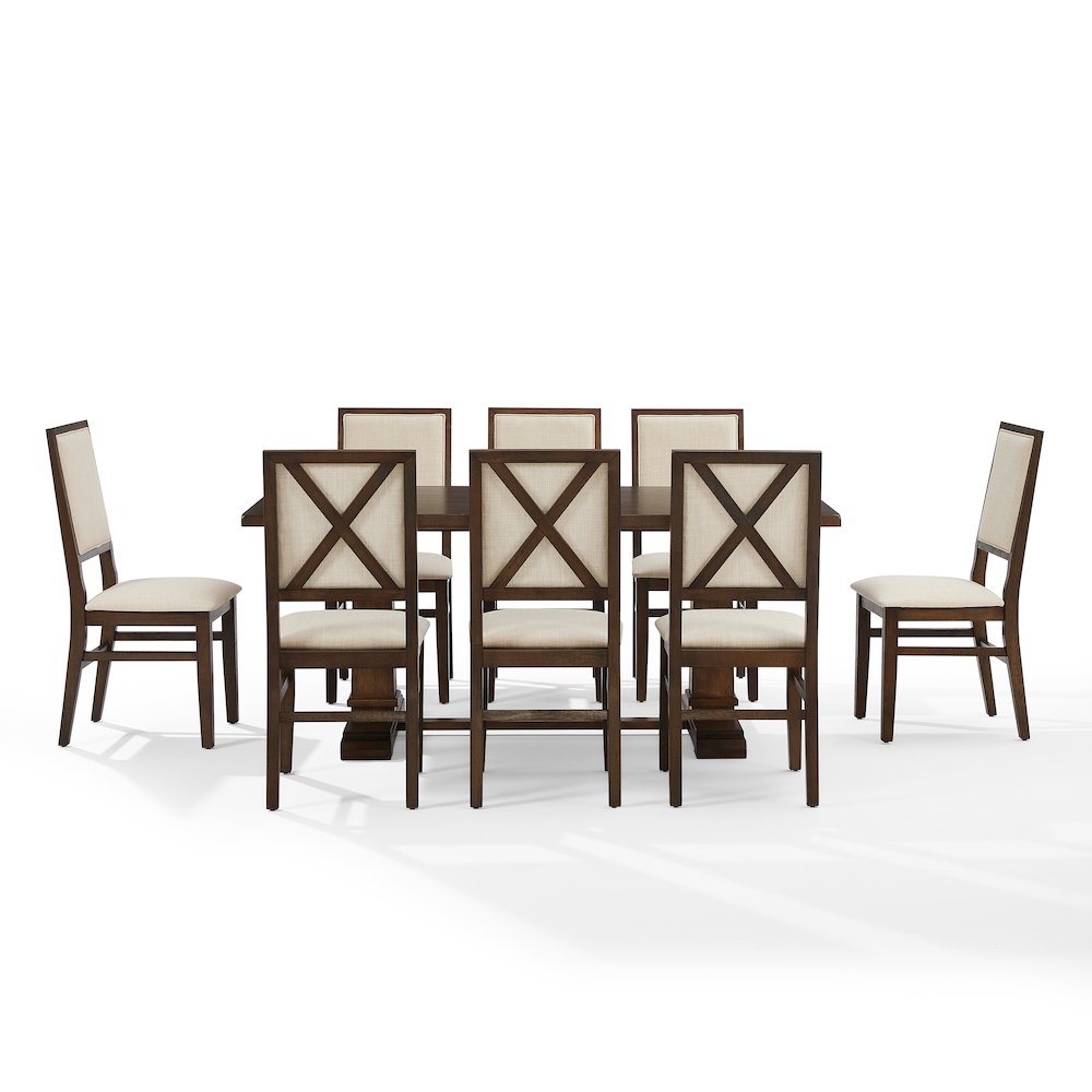 Joanna 9-Piece Dining Table Set For 8 – Table & 8 Upholstered Back Chairs