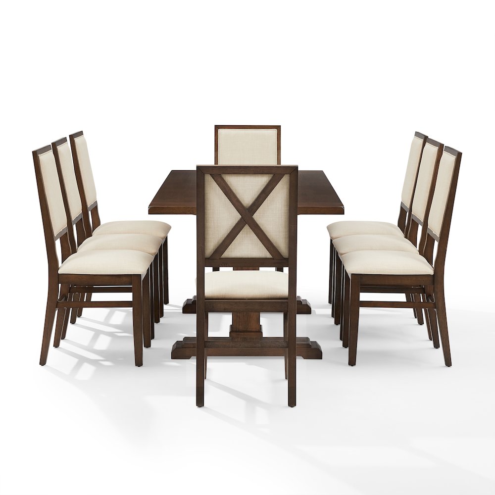 Joanna 9-Piece Dining Table Set For 8 – Table & 8 Upholstered Back Chairs
