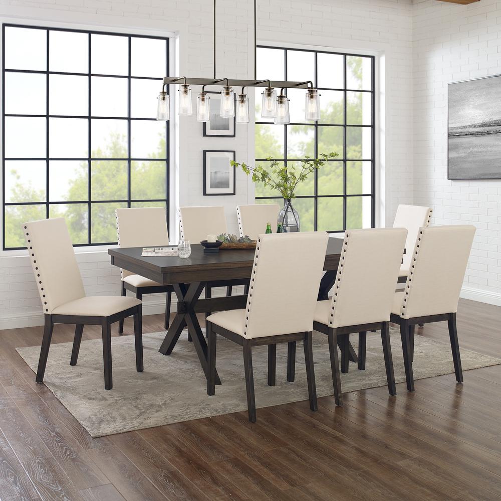 Hayden 9-Piece Dining Table Set For 8 – Table & 8 Upholstered Chairs