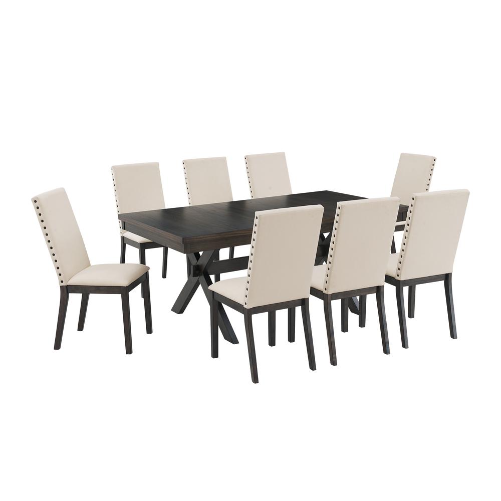 Hayden 9-Piece Dining Table Set For 8 – Table & 8 Upholstered Chairs