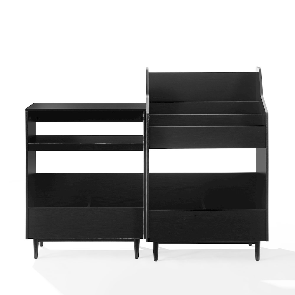 2-Piece Record Player Stand And Vinyl Storage Set