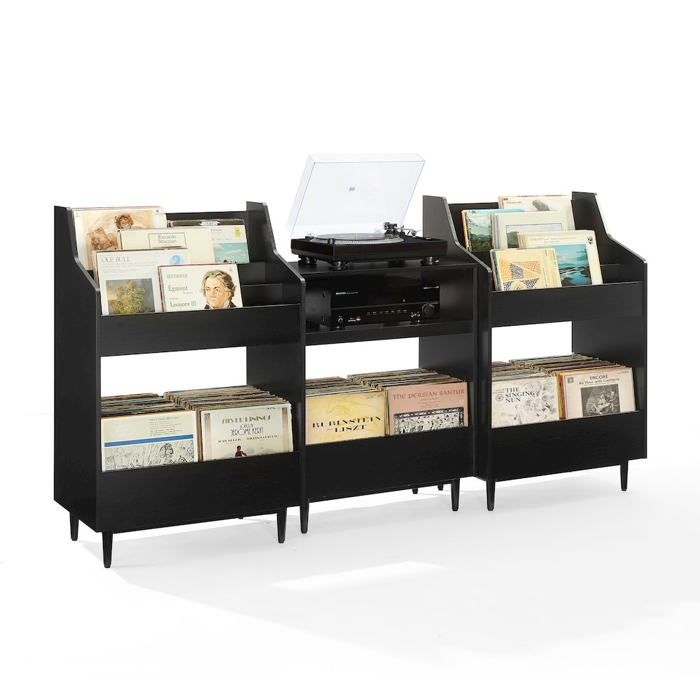 3-Piece Record Player Stand And Vinyl Storage Set