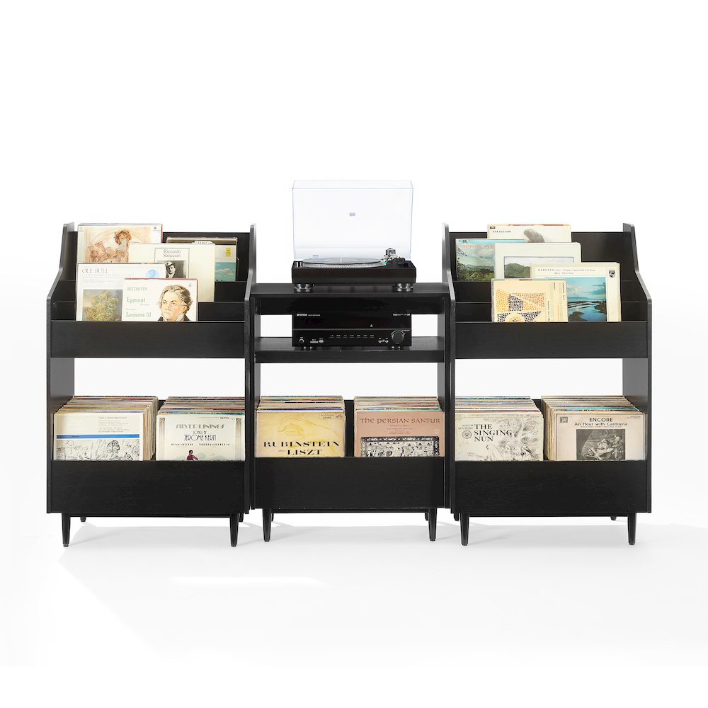 3-Piece Record Player Stand And Vinyl Storage Set