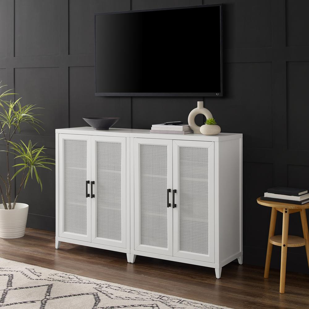 Milo 2-Piece Media Sideboard Cabinet Set – 2 Storage Pantries