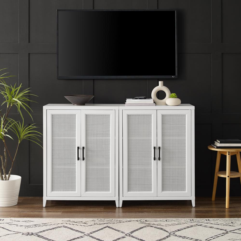 Milo 2-Piece Media Sideboard Cabinet Set – 2 Storage Pantries