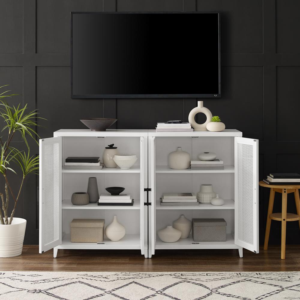 Milo 2-Piece Media Sideboard Cabinet Set – 2 Storage Pantries