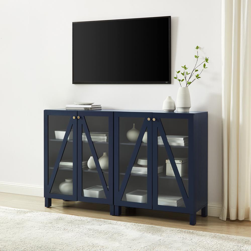Cassai 2-Piece Media Sideboard Cabinet Set – 2 Storage Pantries