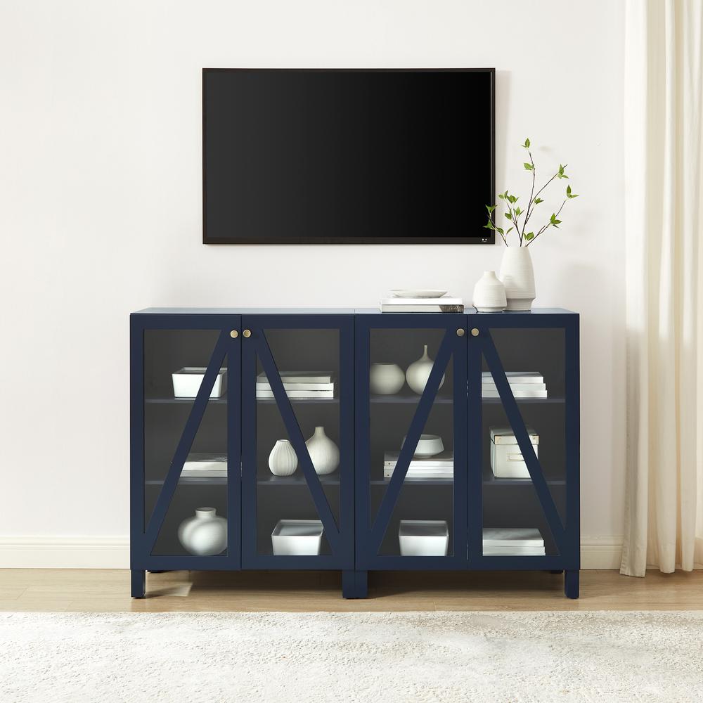 Cassai 2-Piece Media Sideboard Cabinet Set – 2 Storage Pantries