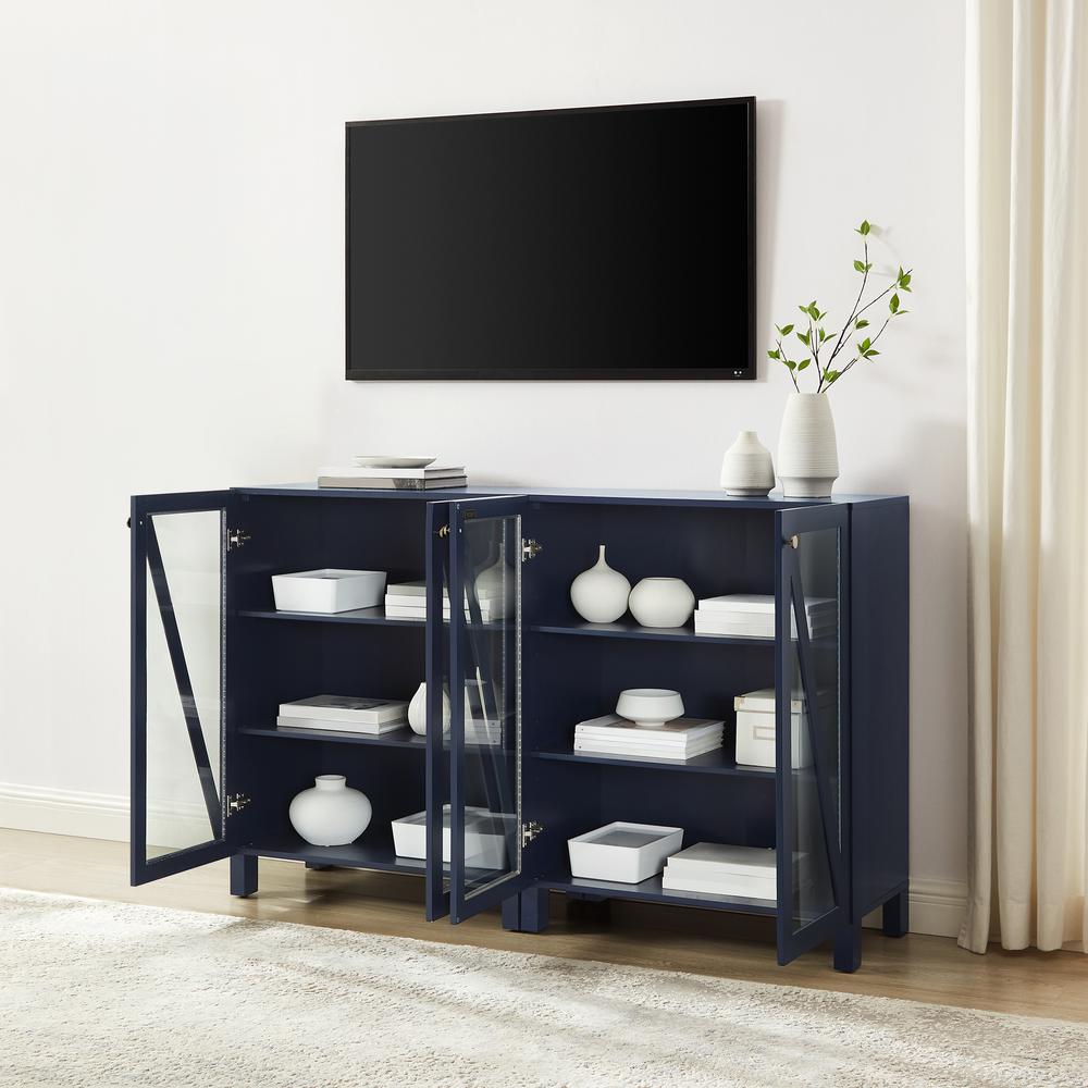Cassai 2-Piece Media Sideboard Cabinet Set – 2 Storage Pantries