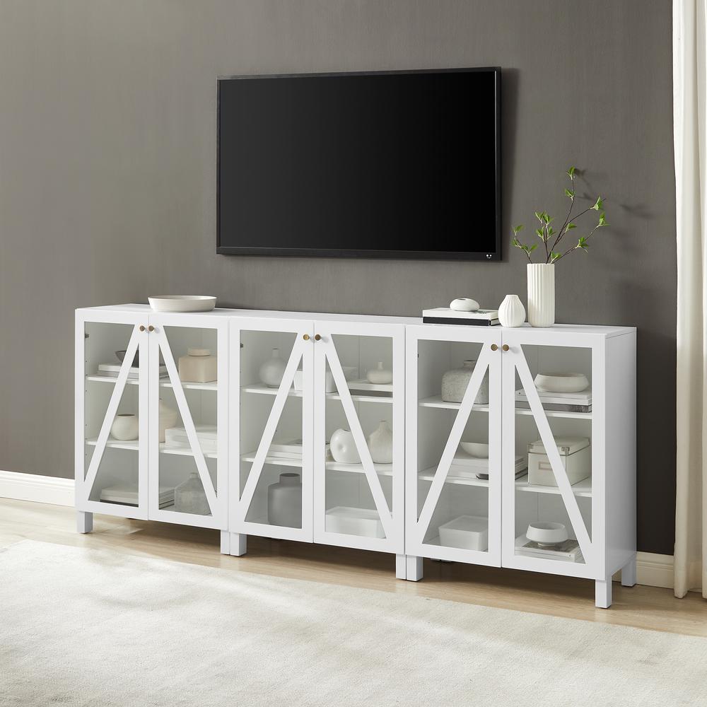 Cassai 3-Piece Media Sideboard Cabinet Set – 3 Storage Pantries