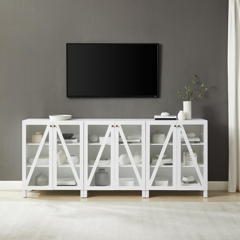 Cassai 3-Piece Media Sideboard Cabinet Set – 3 Storage Pantries