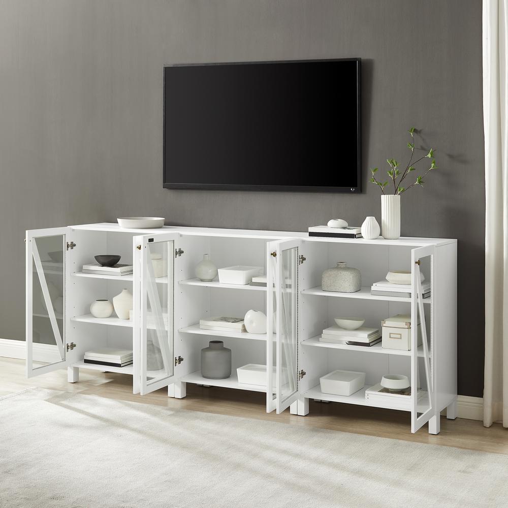 Cassai 3-Piece Media Sideboard Cabinet Set – 3 Storage Pantries