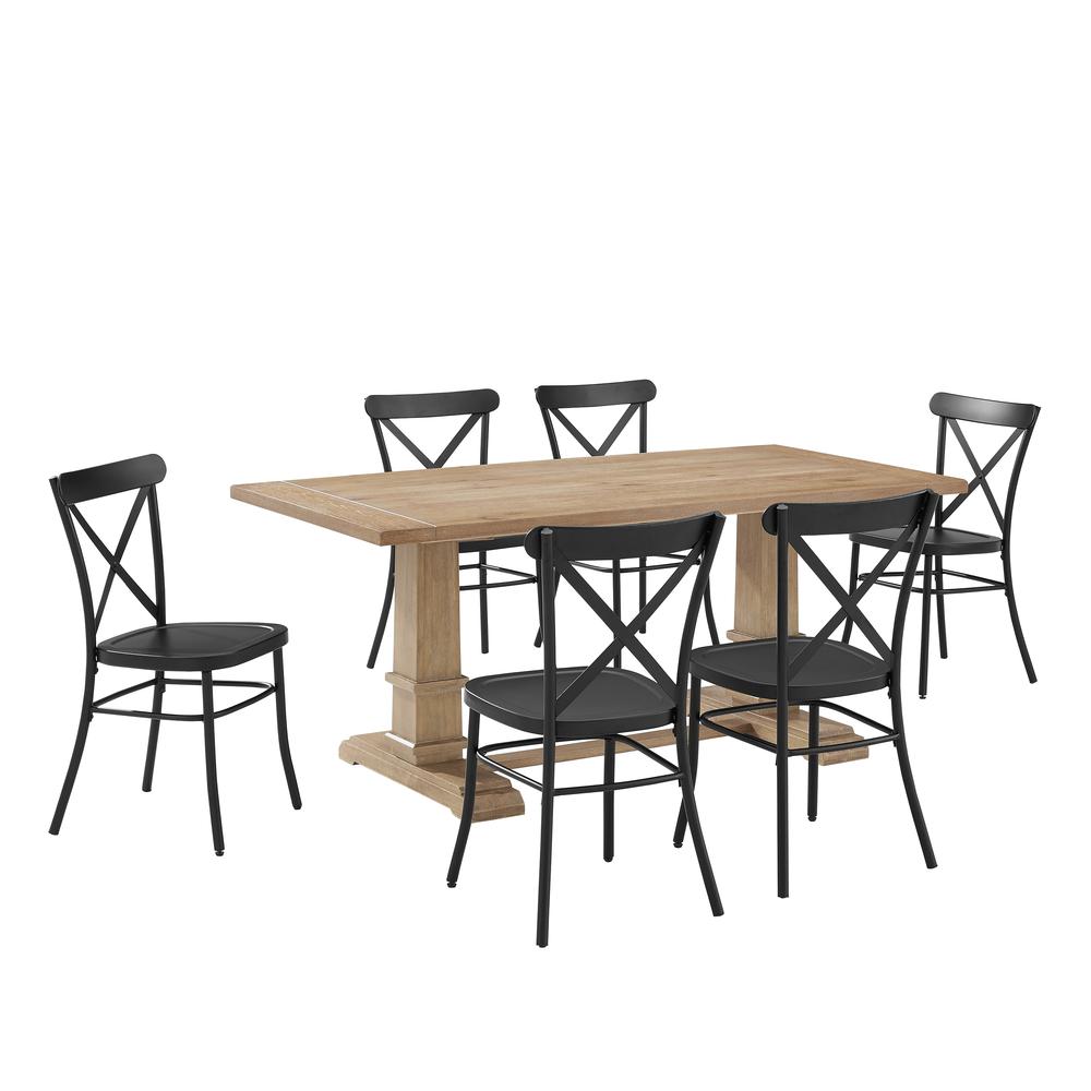 Joanna 7-Piece Dining Table Set For 6 W/Camille Chairs – Table & 6 Chairs