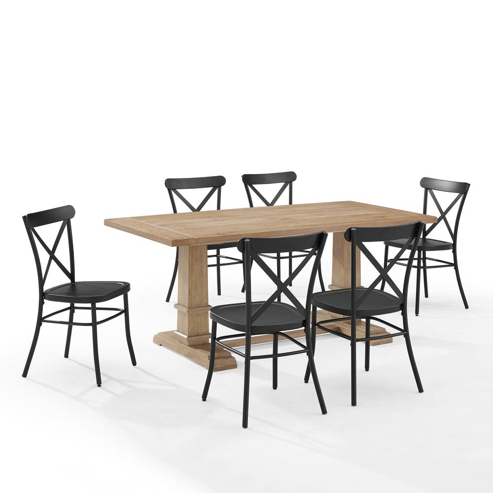 Joanna 7-Piece Dining Table Set For 6 W/Camille Chairs – Table & 6 Chairs