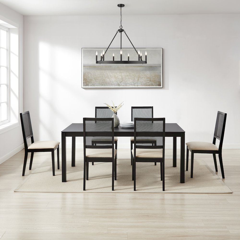 Greer 7-Piece Dining Table Set For 6 – Table & 6 Chairs