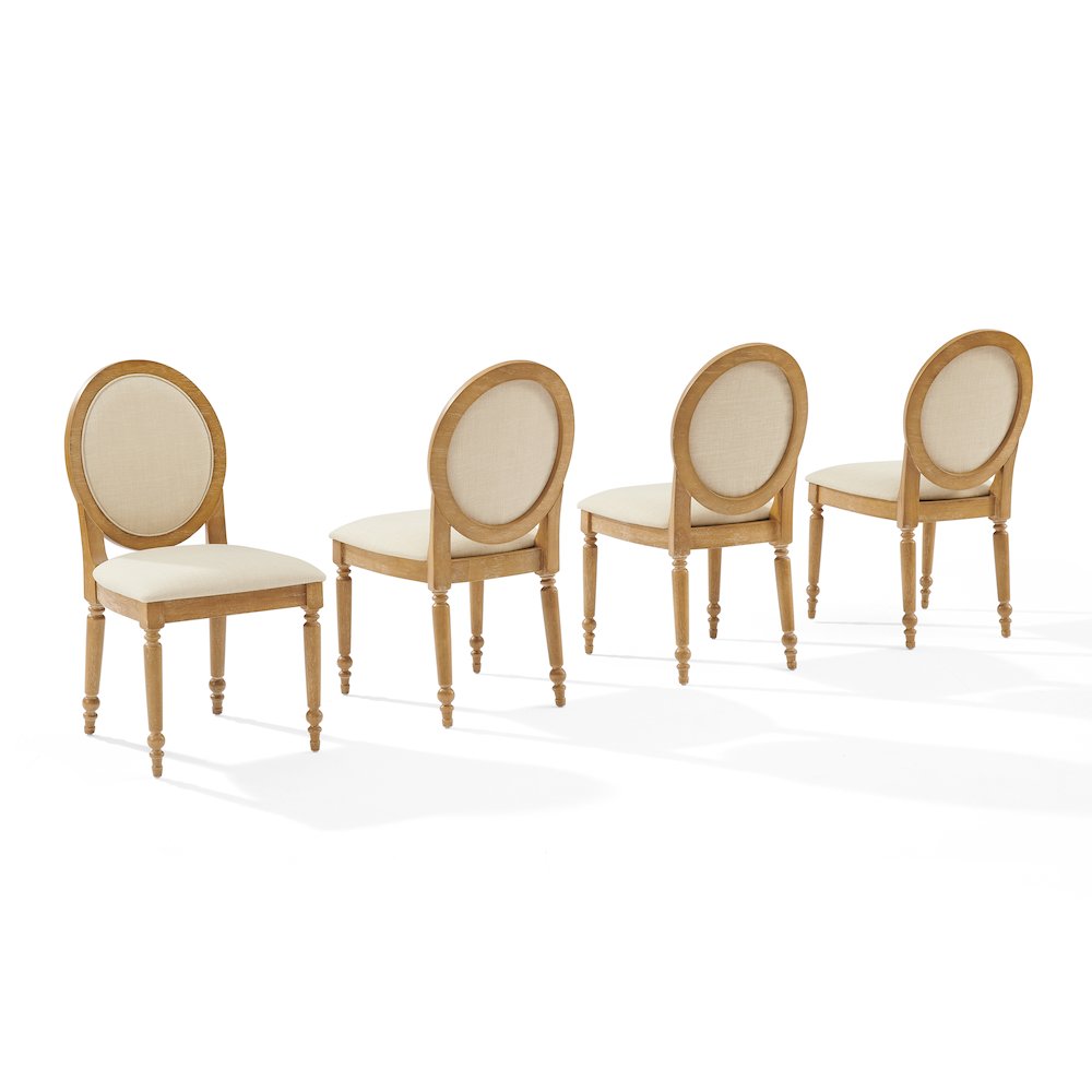 Daphne 4-Piece Dining Chair Set Rustic Brown/Crème – 4 Chairs