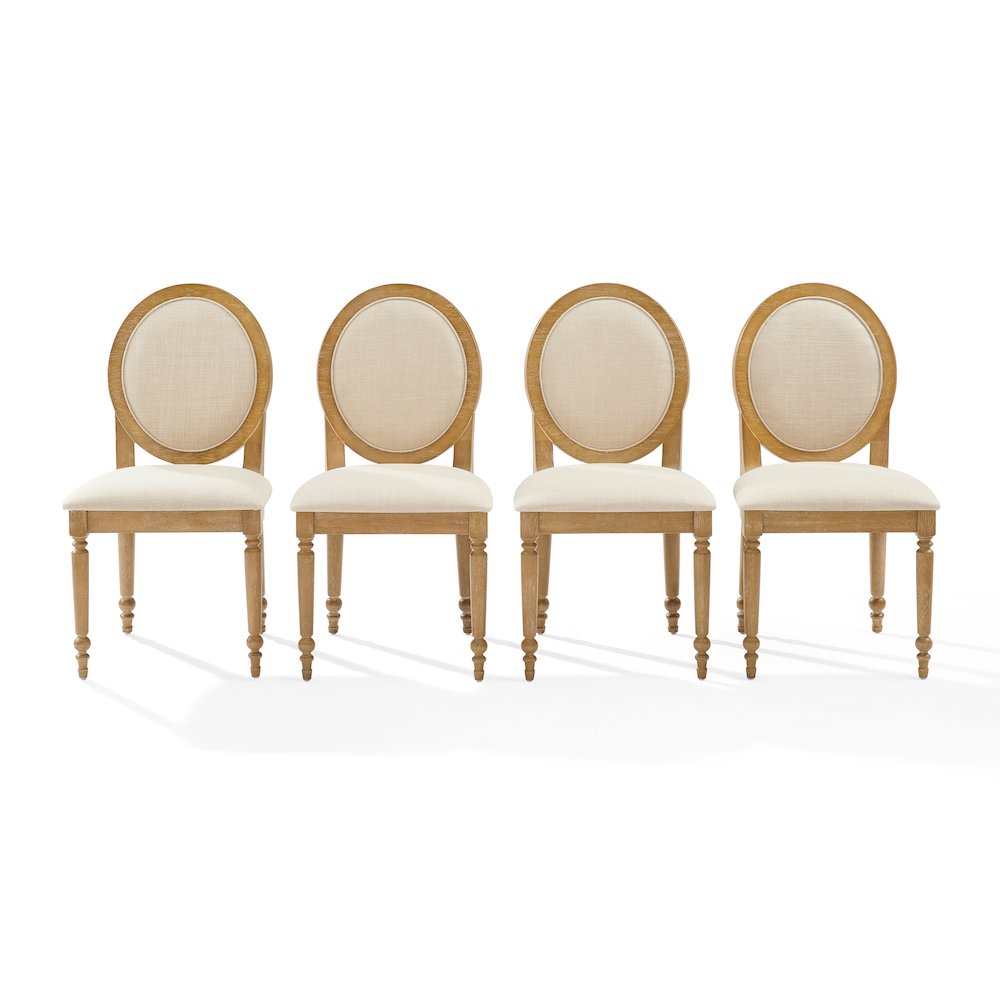 Daphne 4-Piece Dining Chair Set Rustic Brown/Crème – 4 Chairs