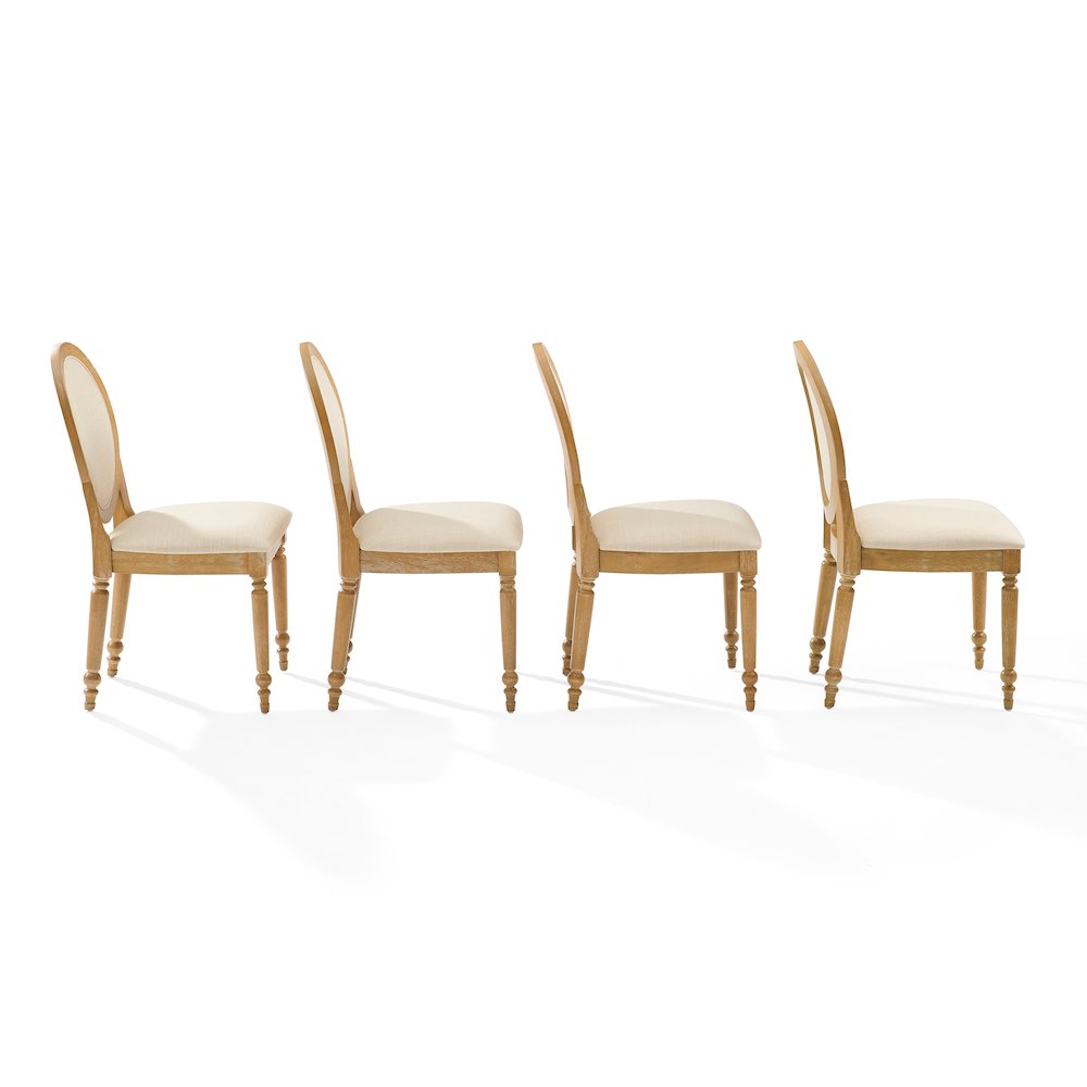 Daphne 4-Piece Dining Chair Set Rustic Brown/Crème – 4 Chairs