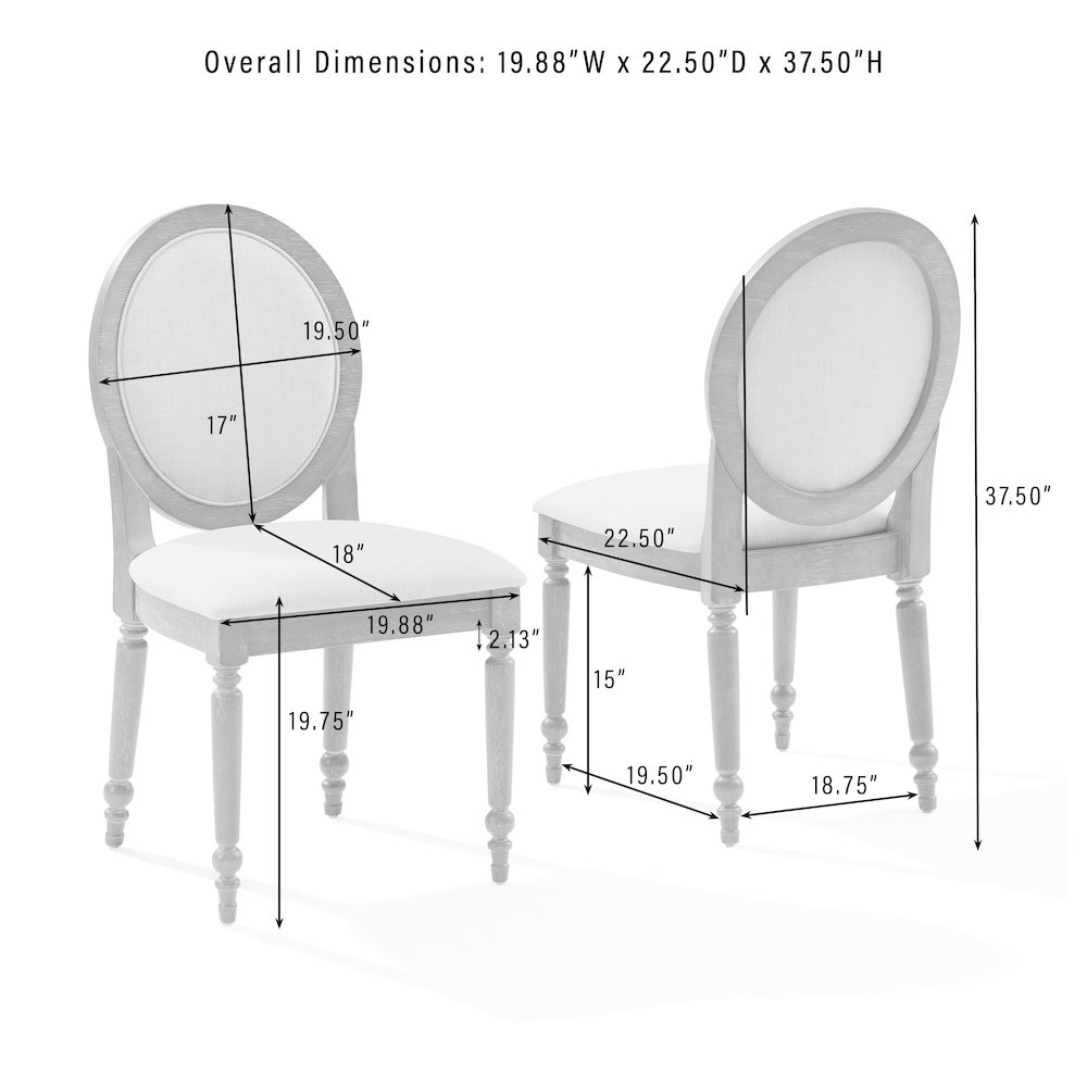 Daphne 4-Piece Dining Chair Set Rustic Brown/Crème – 4 Chairs