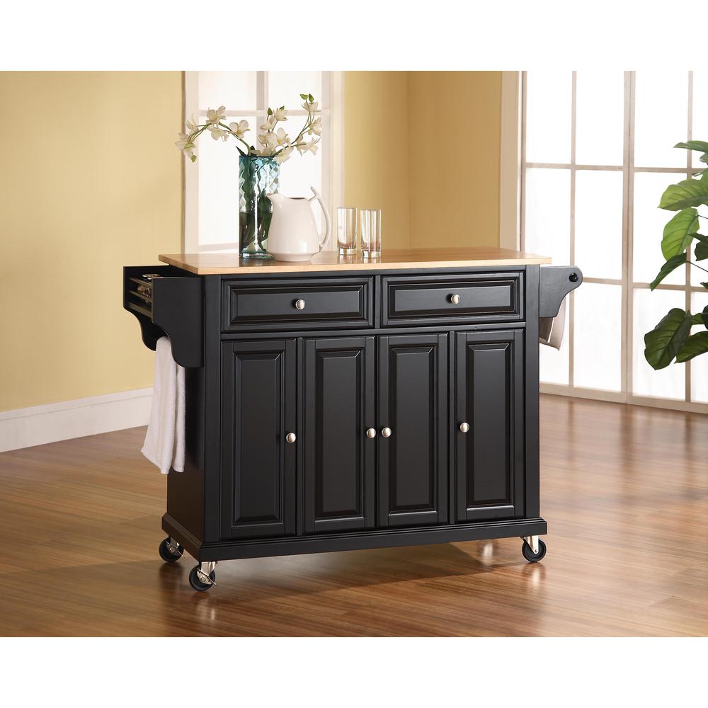 Full Size Wood Top Kitchen Cart