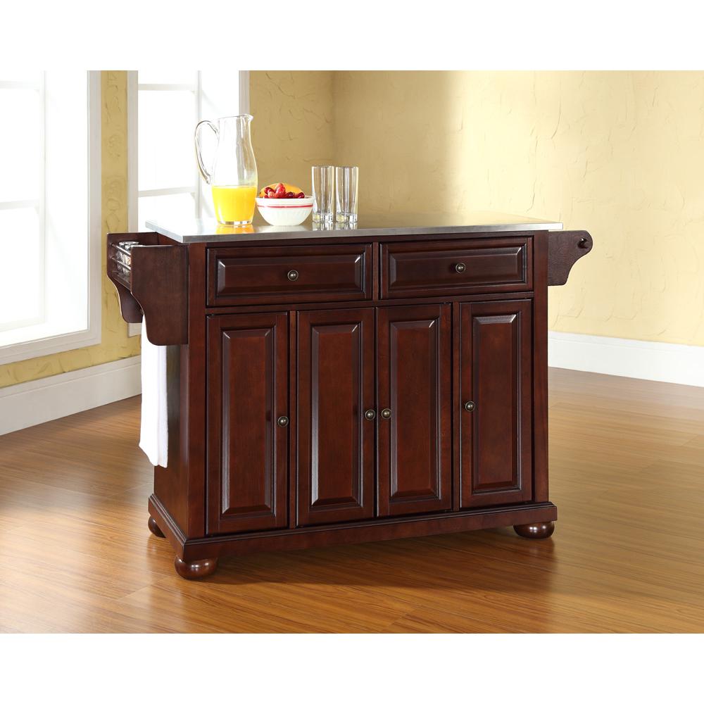 Alexandria Stainless Steel Top Full Size Kitchen Island/Cart