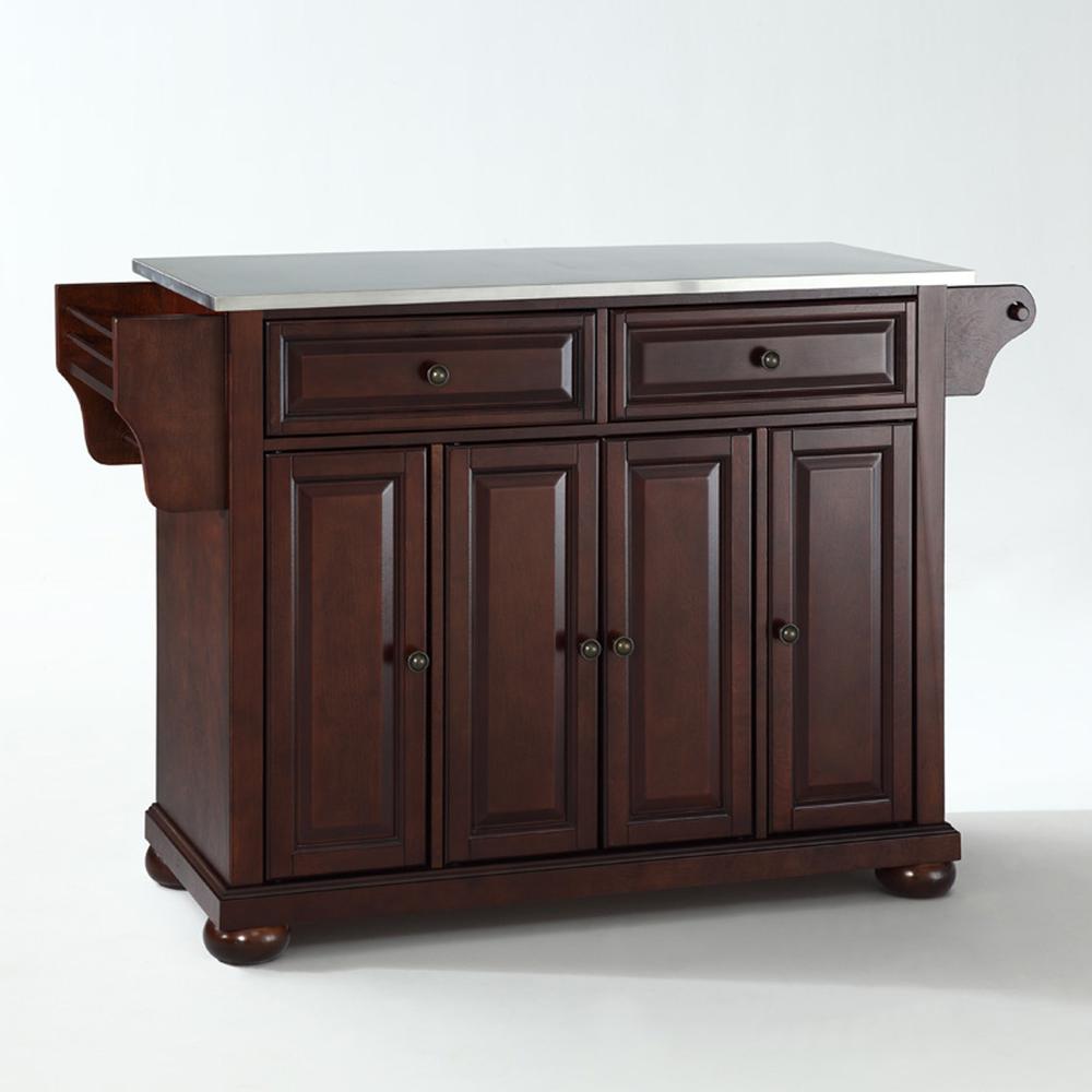 Alexandria Stainless Steel Top Full Size Kitchen Island/Cart