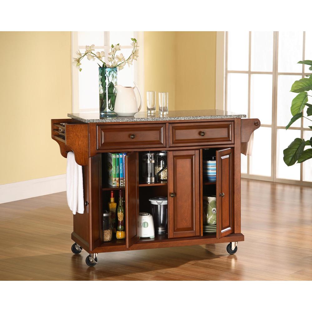 Full Size Granite Top Kitchen Cart
