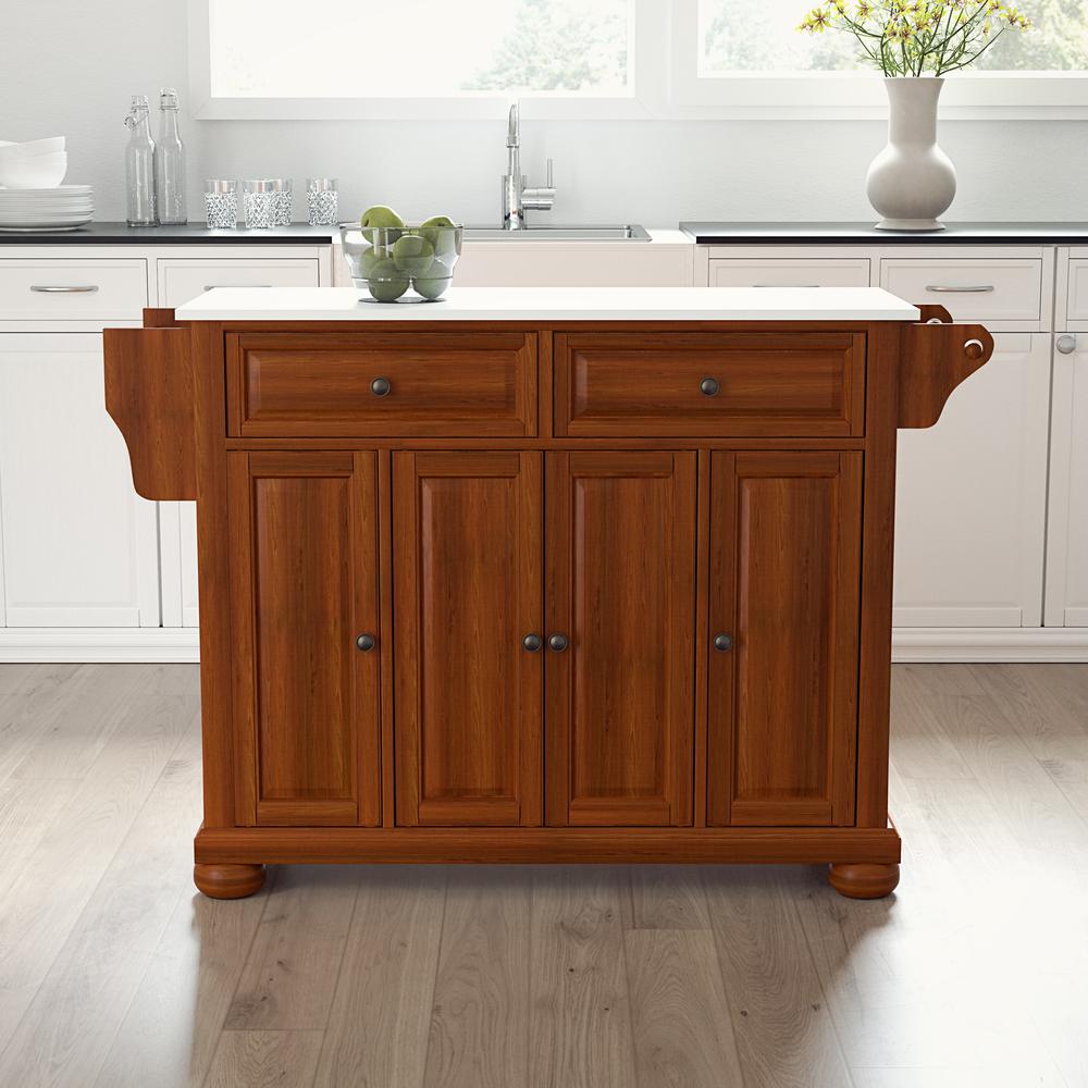 Alexandria Stone Top Full Size Kitchen Island/Cart