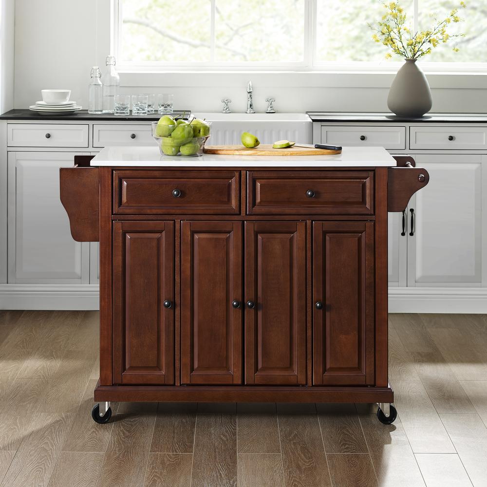 Full Size Stone Top Kitchen Cart