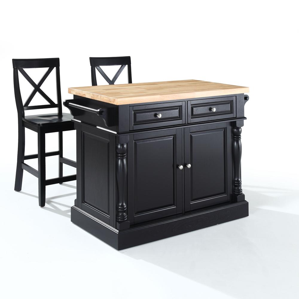 Oxford Kitchen Island W/X-Back Stools
