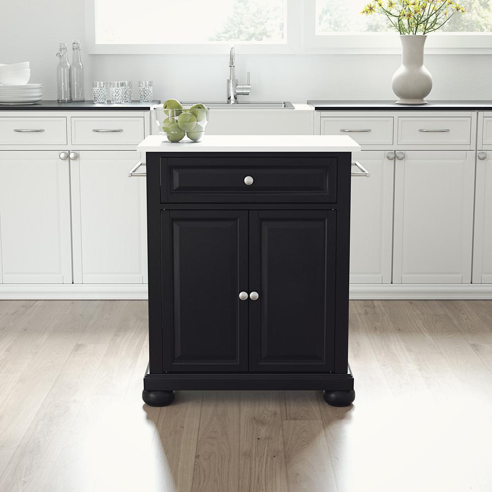 Alexandria Stone Top Portable Kitchen Island/Cart