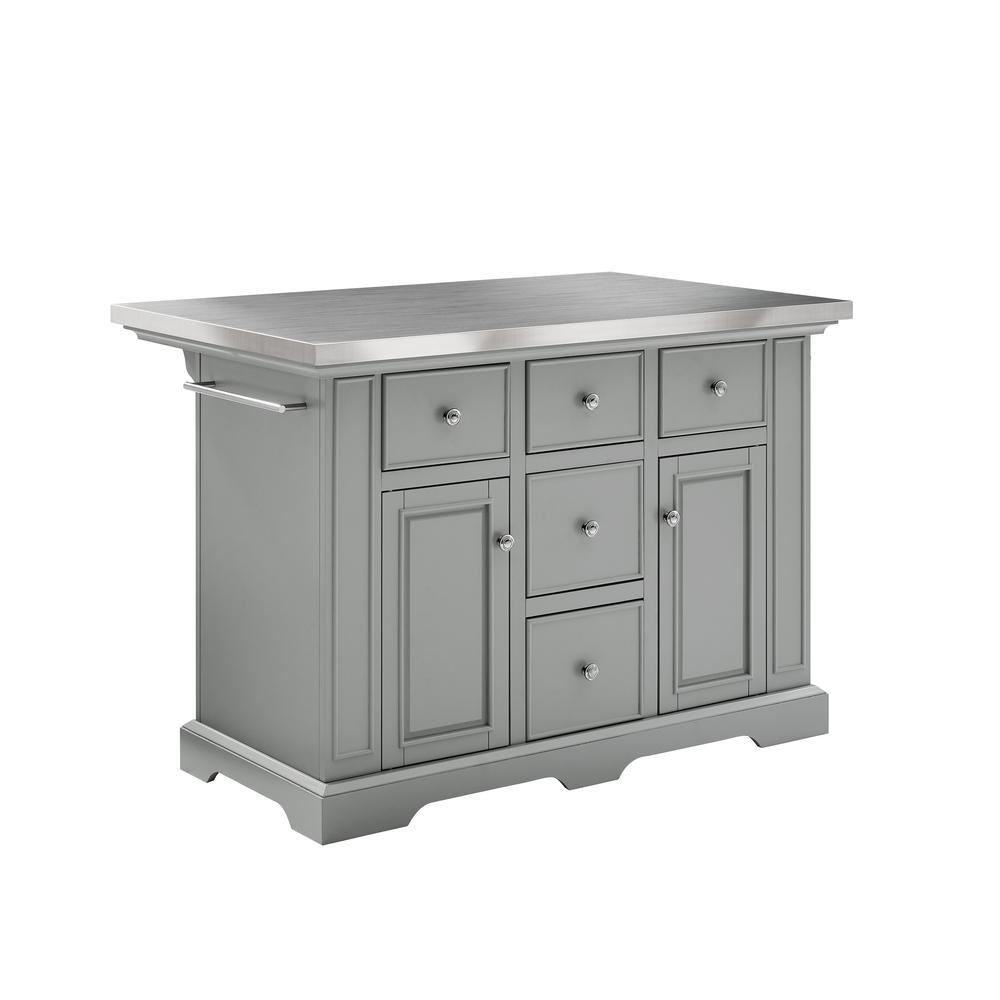 Julia Stainless Steel Top Kitchen Island