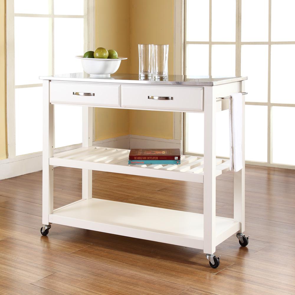 Stainless Steel Top Kitchen Prep Rolling Cart