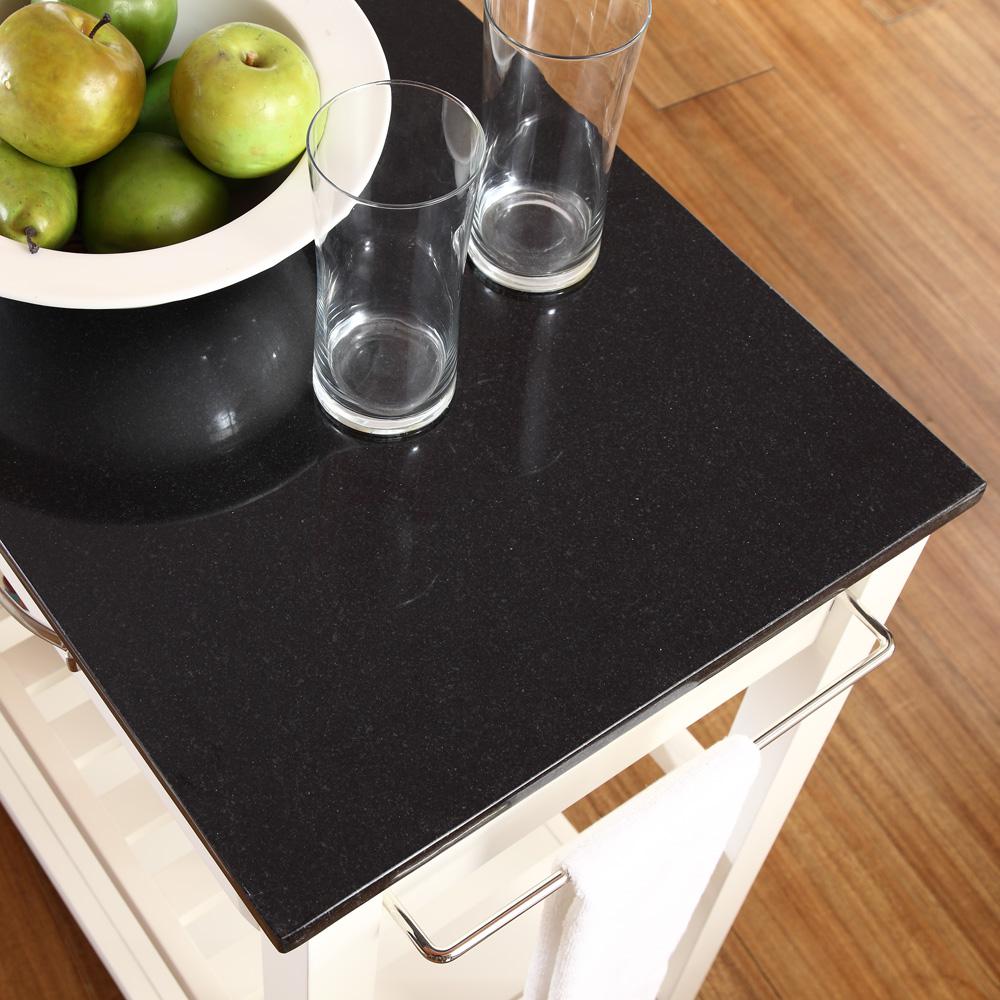 Granite Top Kitchen Prep Rolling Cart