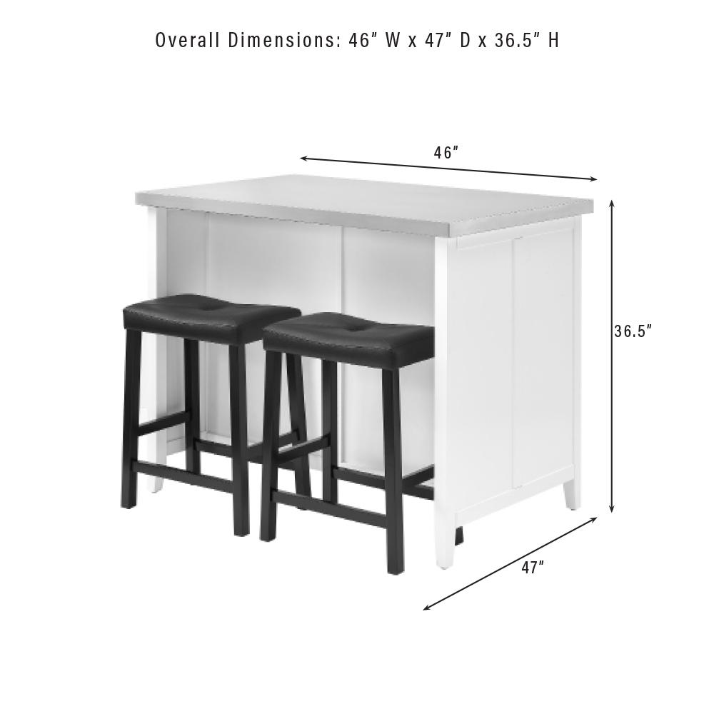 Kitchen Island & 2 Stools