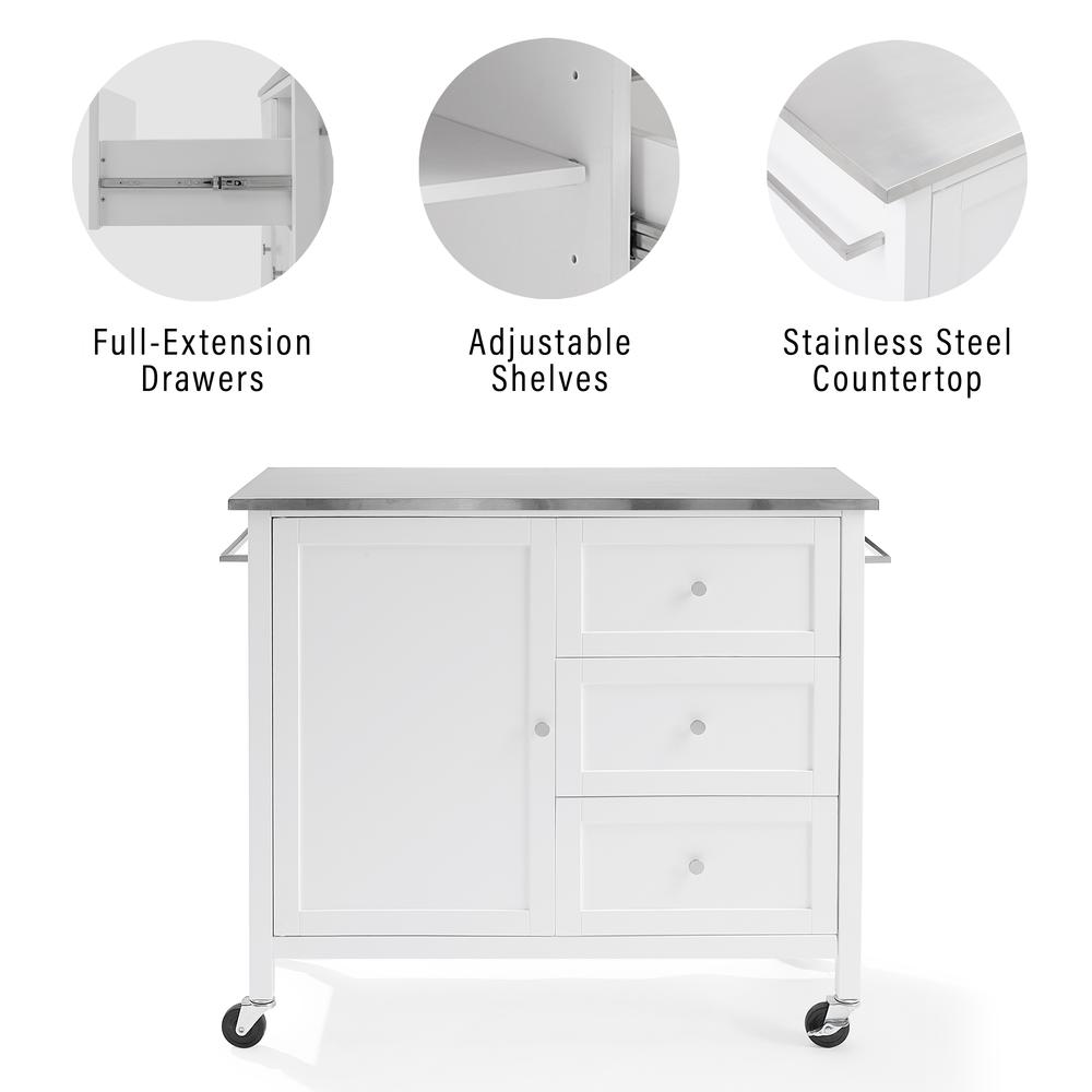 Soren Stainless Steel Top Kitchen Island/Cart