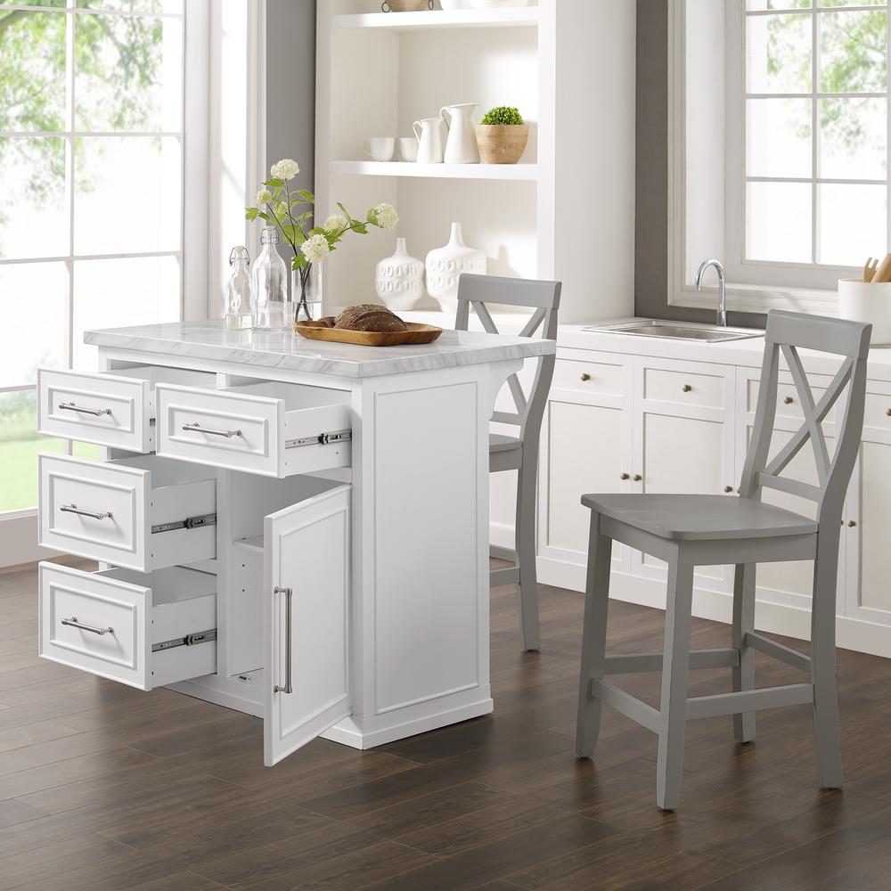 Kitchen Island & 2 Stools
