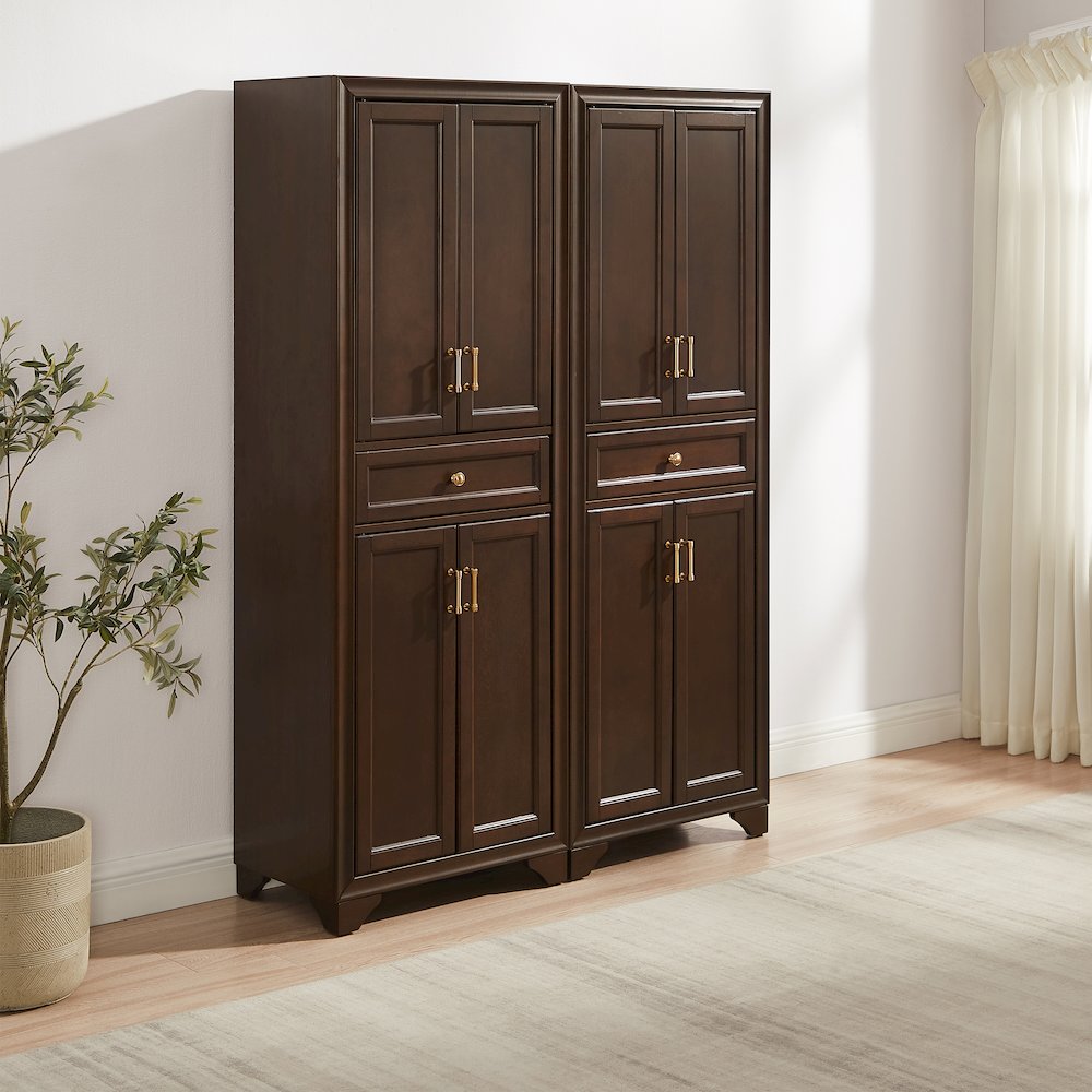 Tara 2-Piece Kitchen Storage Pantry Set Brown – 2 Pantries